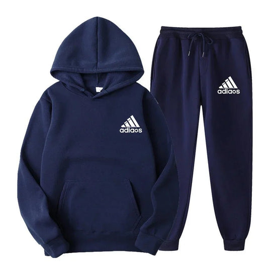 2025 Winter Hoodie Sets Men Fashion Fleece Red Hoodies Black Brand Pants Casual Jogger Suit Tracksuit Sweatshirt Woman Pullover - Clothesfassion.store