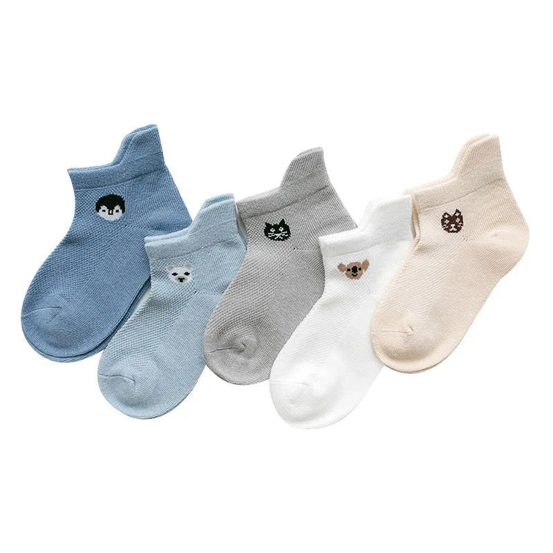 5Pairs/lot 0 - 2Y Infant Baby Socks Baby Socks for Girls Cotton Mesh Cute Newborn Boy Toddler Socks Baby Clothes Accessories - Clothesfassion.store