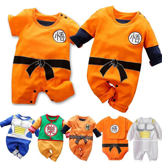 Baby Anime Clothes Vegeta Rompers Newborn Kuririn Roshi Training Outfit Infant Kids Halloween Cartoon Cosplay Costume Jumpsuit - Clothesfassion.store