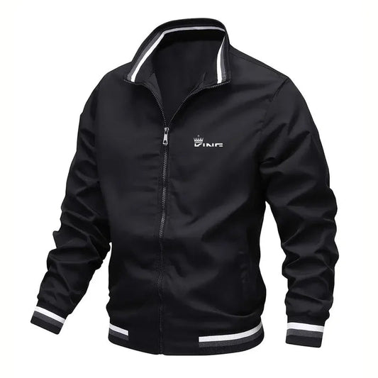 Men's Lightweight Jacket Casual Jacket Breathable Formal Home Spring Fall Stripe Fashion Classic Stand Collar Regular Jacket - Clothesfassion.store