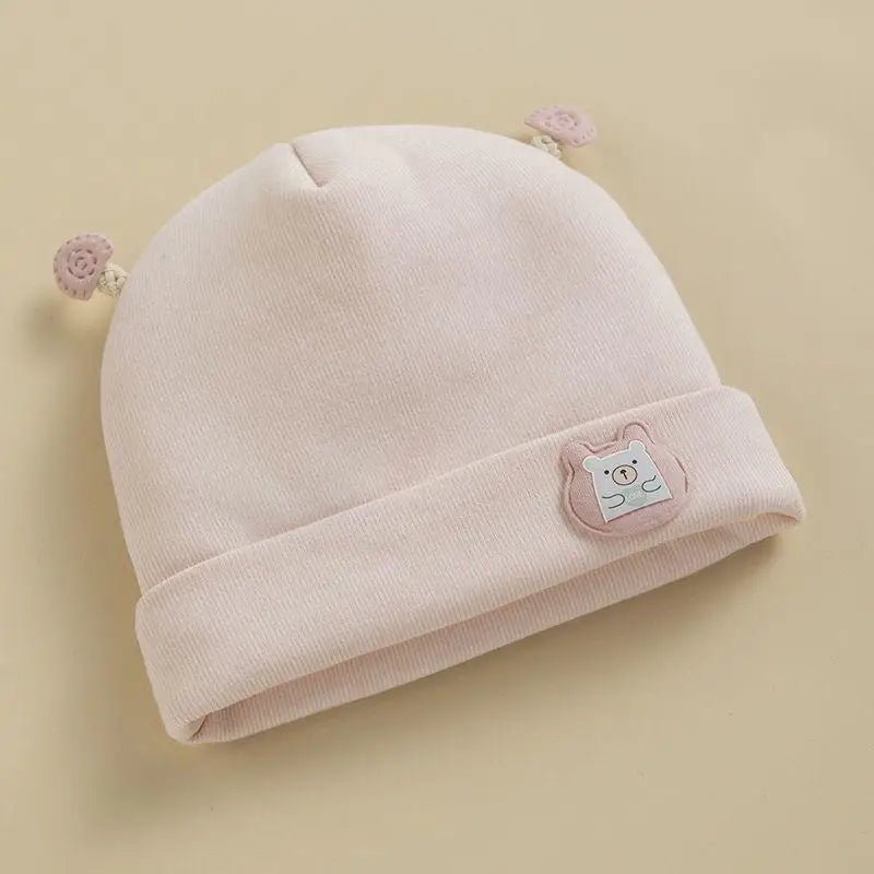 0 - 6Mouths Newborn Fetal Hat Cute Cartoon Baby Bear Beanies Spring Autumn Pure Cotton Pullover Cap Boys Girls Kids Warm Bonnet - Clothesfassion.store