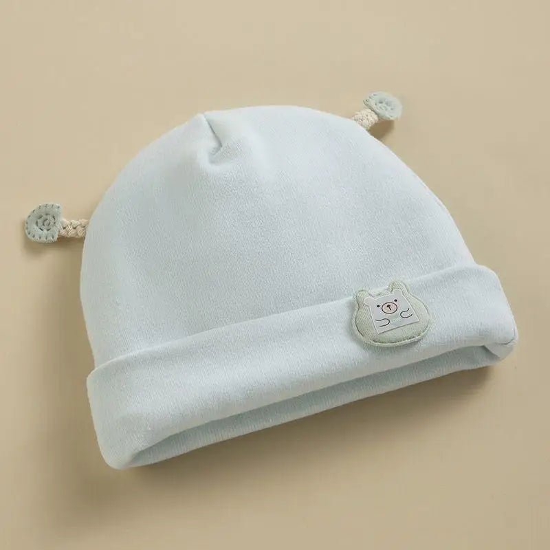 0 - 6Mouths Newborn Fetal Hat Cute Cartoon Baby Bear Beanies Spring Autumn Pure Cotton Pullover Cap Boys Girls Kids Warm Bonnet - Clothesfassion.store