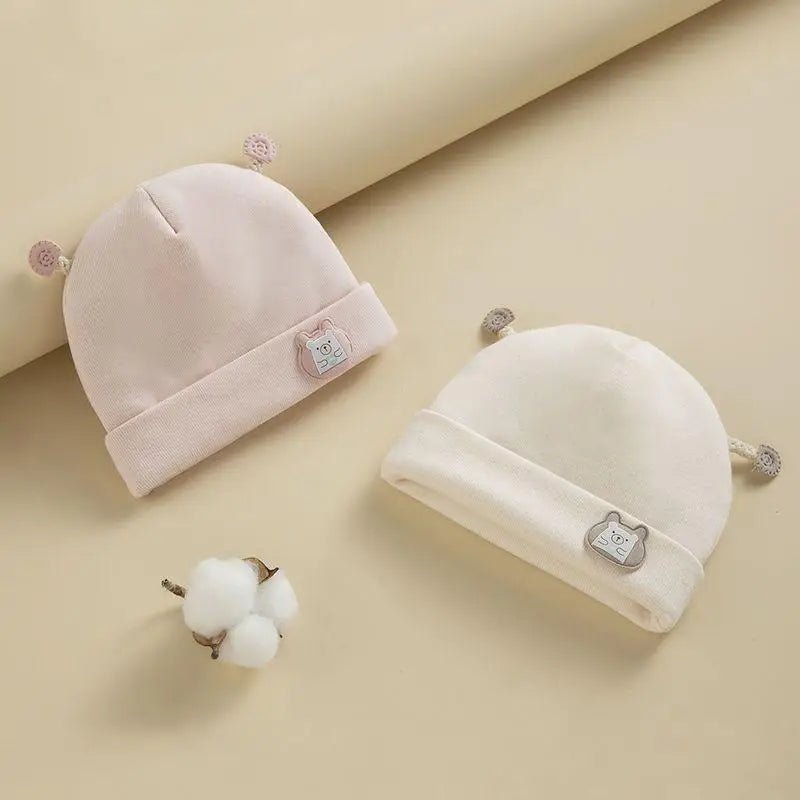 0 - 6Mouths Newborn Fetal Hat Cute Cartoon Baby Bear Beanies Spring Autumn Pure Cotton Pullover Cap Boys Girls Kids Warm Bonnet - Clothesfassion.store