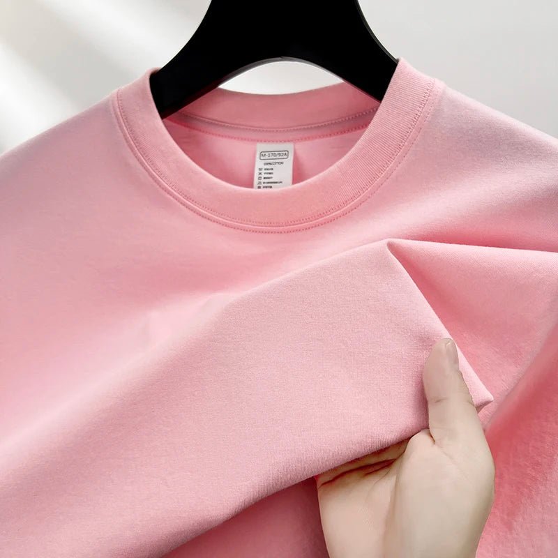100% pure cotton summer high - end brand men's short sleeve round neck fashionable style half sleeved top breathable T-shirt - Clothesfassion.store