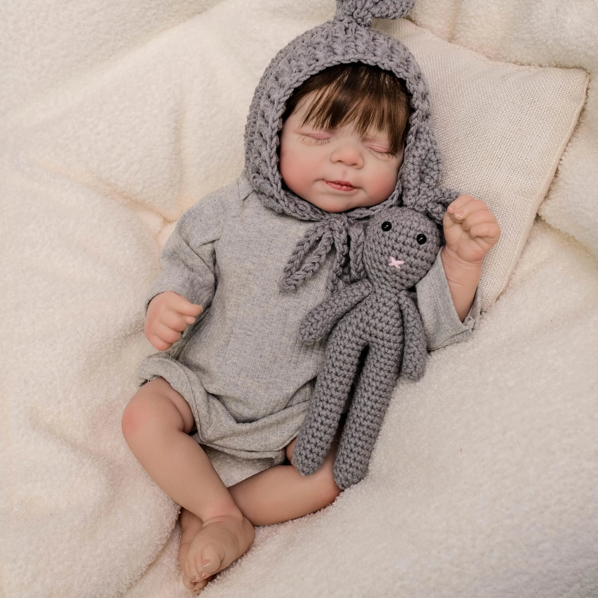 1PC 20 "/ 48 cm Blue Reborn doll, soft vinyl baby doll children's toy gift, perfect for birthdays, Christmas - Clothesfassion.store