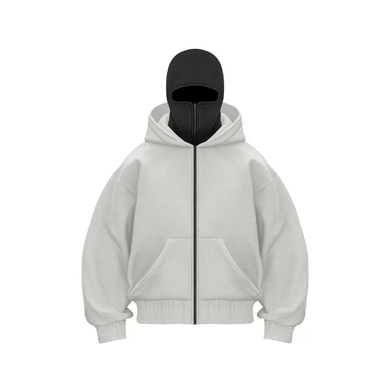 2025 Autumn and Winter New Men's and Women's Casual Sportswear With Hooded Mask Design, Sporty and Fashionable Plus Size Hoodie - Clothesfassion.store