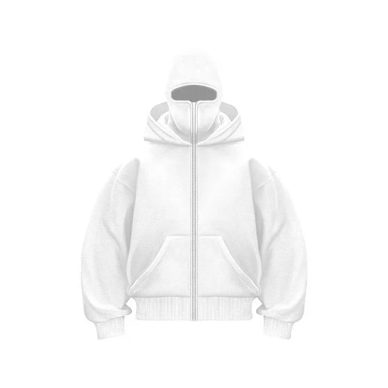 2025 Autumn and Winter New Men's and Women's Casual Sportswear With Hooded Mask Design, Sporty and Fashionable Plus Size Hoodie - Clothesfassion.store
