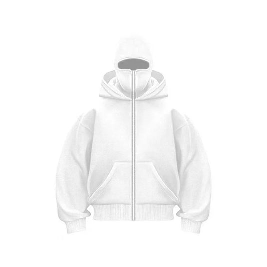 2025 Autumn and Winter New Men's and Women's Casual Sportswear With Hooded Mask Design, Sporty and Fashionable Plus Size Hoodie - Clothesfassion.store