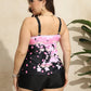 2025 Lady Print 2 Piece Plus Size Tankini Set Women Strapped Large High Waist Big Swimsuit Chubby Brazilian Curvy Bathing Suit - Clothesfassion.store