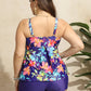 2025 Lady Print 2 Piece Plus Size Tankini Set Women Strapped Large High Waist Big Swimsuit Chubby Brazilian Curvy Bathing Suit - Clothesfassion.store