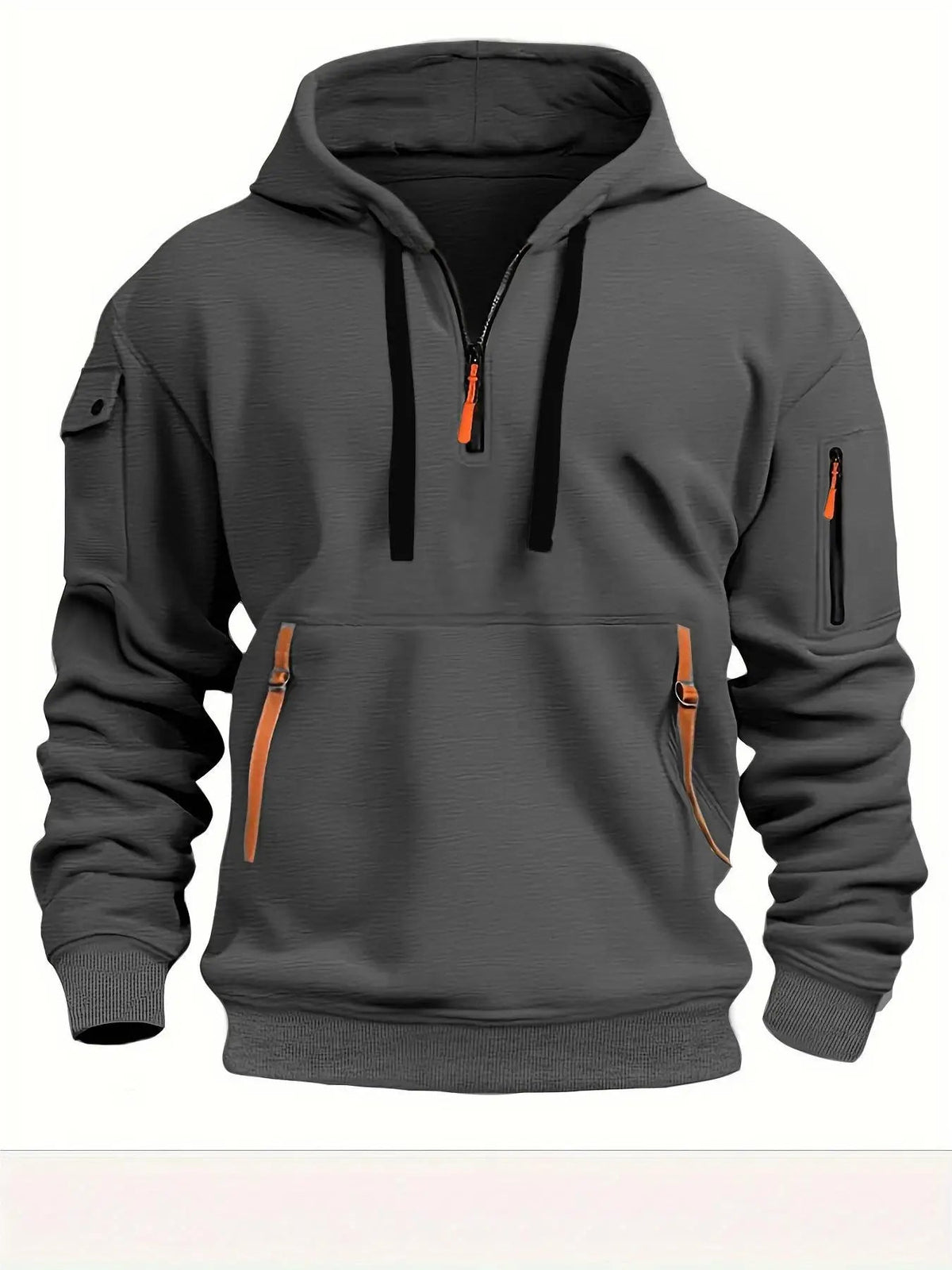 2025 New Multi Pocket Zipper Fleece Hooded Casual Shirt for Men and Women Plus Size Loose Pullover Fashion Sweatshirt top - Clothesfassion.store