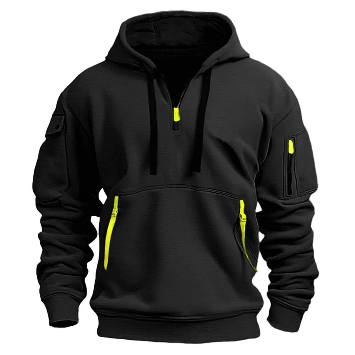 2025 New Multi Pocket Zipper Fleece Hooded Casual Shirt for Men and Women Plus Size Loose Pullover Fashion Sweatshirt top - Clothesfassion.store