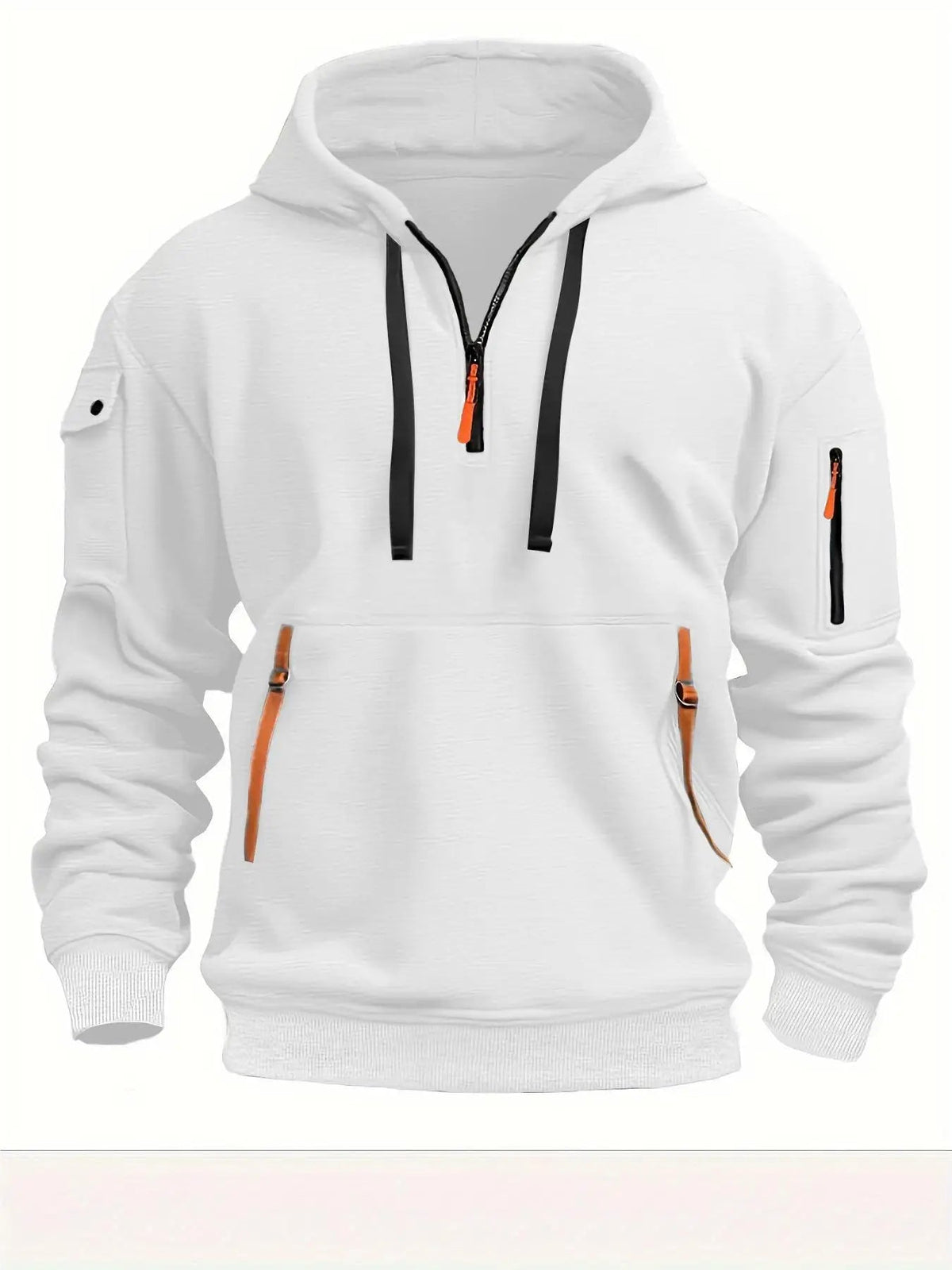 2025 New Multi Pocket Zipper Fleece Hooded Casual Shirt for Men and Women Plus Size Loose Pullover Fashion Sweatshirt top - Clothesfassion.store