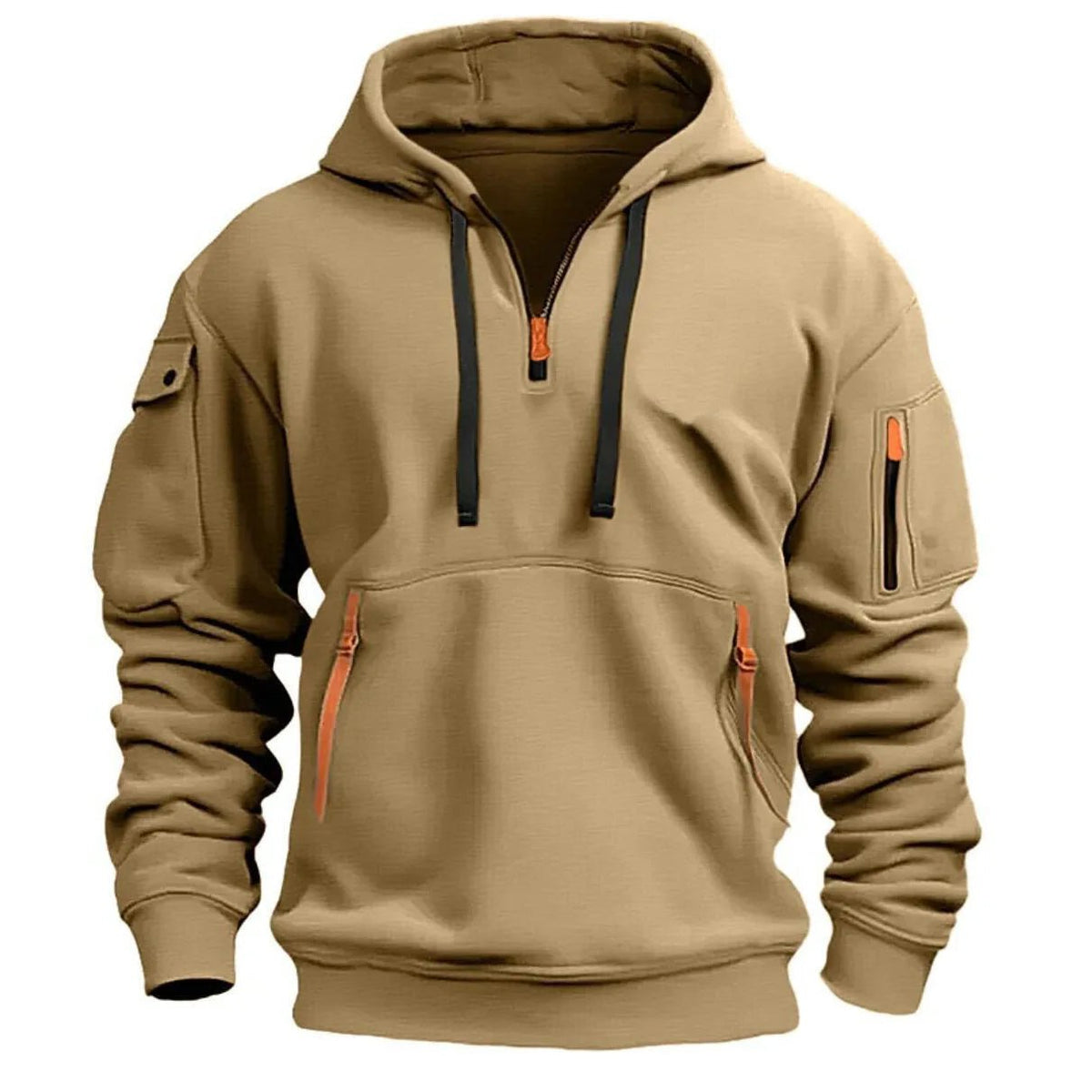 2025 New Multi Pocket Zipper Fleece Hooded Casual Shirt for Men and Women Plus Size Loose Pullover Fashion Sweatshirt top - Clothesfassion.store