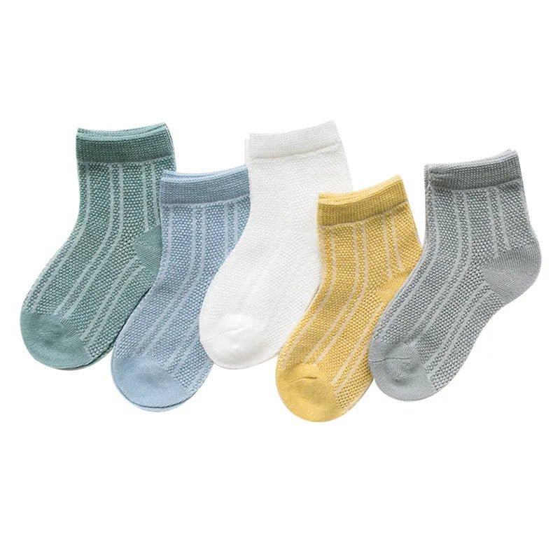 5Pairs/lot 0 - 2Y Infant Baby Socks Baby Socks for Girls Cotton Mesh Cute Newborn Boy Toddler Socks Baby Clothes Accessories - Clothesfassion.store