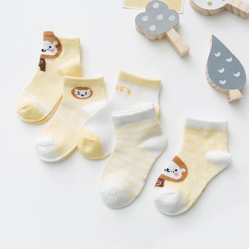 5Pairs/lot 0 - 2Y Infant Baby Socks Baby Socks for Girls Cotton Mesh Cute Newborn Boy Toddler Socks Baby Clothes Accessories - Clothesfassion.store