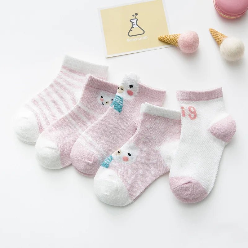 5Pairs/lot 0 - 2Y Infant Baby Socks Baby Socks for Girls Cotton Mesh Cute Newborn Boy Toddler Socks Baby Clothes Accessories - Clothesfassion.store