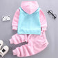 Autumn Winter Baby Boys Clothes Sets Thick Fleece Cartoon Bear Jacket Vest Pants 3Pcs Cotton Sport Suit For Girls Warm Outfits