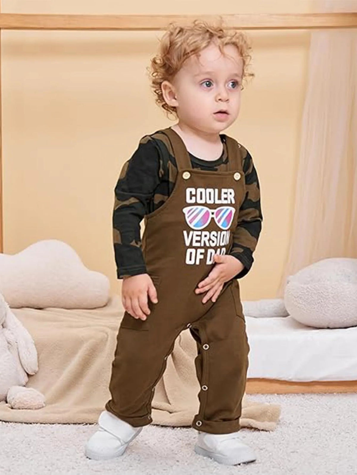 Baby Boy camouflage long - sleeved monogrammed Clothes, 2Pcs Newborn Infant Boy Romper Outfits 0 - 18 Months Bib Overalls Pants Set - Clothesfassion.store
