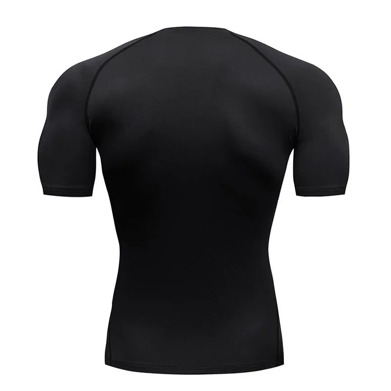Bat Printed Men's Tight T-Shirt Running Compression Compression T Shirt Gym Fitness Jogging Short Sleeve Male Casual Shirt Tops - Clothesfassion.store