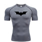 Bat Printed Men's Tight T-Shirt Running Compression Compression T Shirt Gym Fitness Jogging Short Sleeve Male Casual Shirt Tops - Clothesfassion.store