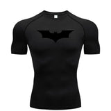 Bat Printed Men's Tight T-Shirt Running Compression Compression T Shirt Gym Fitness Jogging Short Sleeve Male Casual Shirt Tops - Clothesfassion.store