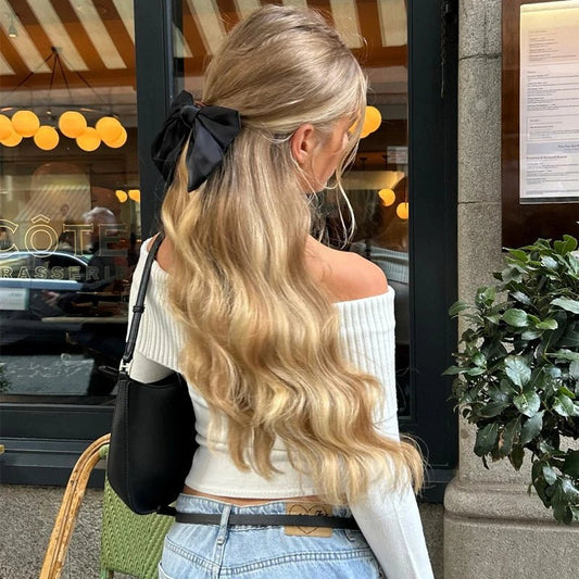 Candyhot Solid Elegant Off Shoulder Ribbed Crop Tops Autumn Fashion Casual Skinny Long Sleeve Camis Gentle Y2K Tight T-shirts - Clothesfassion.store