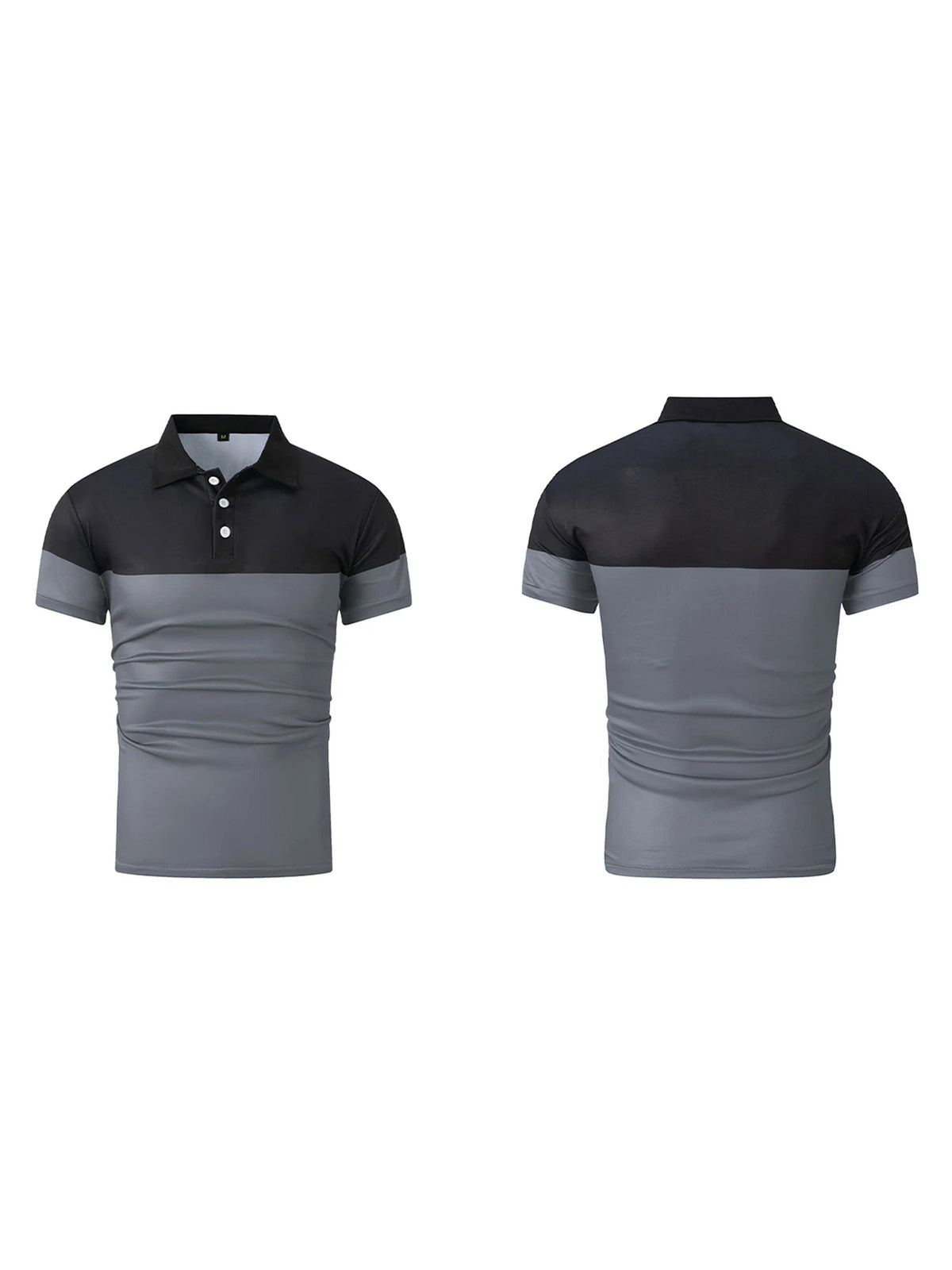 Casual Men s V Neck T-Shirt with Button Lapel and Stylish Contrast Color Design Perfect for Summer Outfits - Clothesfassion.store