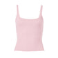 Combhasaki Women's Summer Solid Color Cleanfit Crop Tank Tops Basic Sleeveless Round Neck Slim Fit Backless Y2K Ribbed Vest - Clothesfassion.store