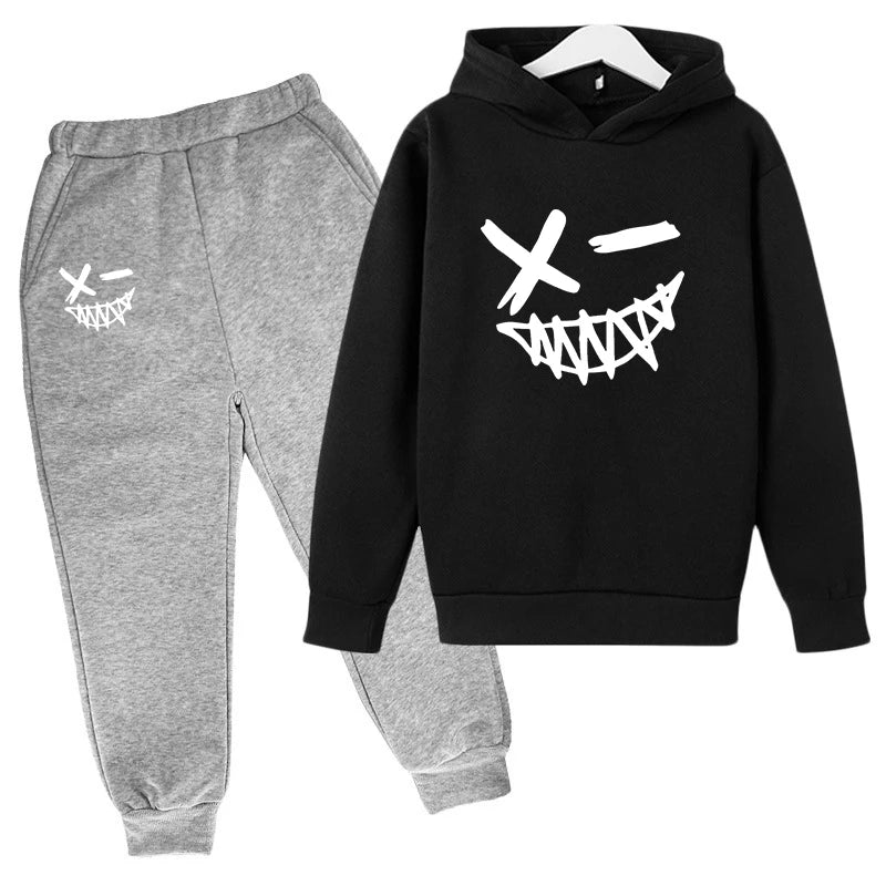 Evil Smile Printed 2024 Baby Summer Clothes for Children From 1 to 12 Years Kids Clothes Boys Child Sets Suit for Girls Boy Set - Clothesfassion.store