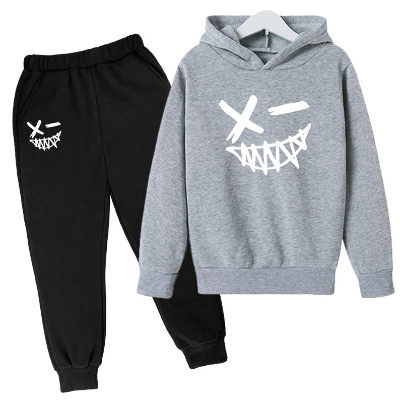 Evil Smile Printed 2024 Baby Summer Clothes for Children From 1 to 12 Years Kids Clothes Boys Child Sets Suit for Girls Boy Set - Clothesfassion.store