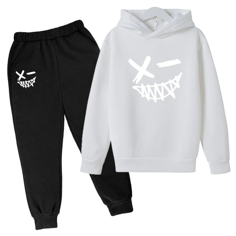 Evil Smile Printed 2024 Baby Summer Clothes for Children From 1 to 12 Years Kids Clothes Boys Child Sets Suit for Girls Boy Set - Clothesfassion.store