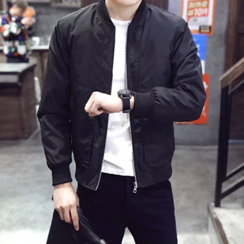 Fashion Men's BomberZipper Jacket Male Winter Autumn Casual Streetwear Hip Hop Slim Fit Baseball Coats Men Clothing - Clothesfassion.store