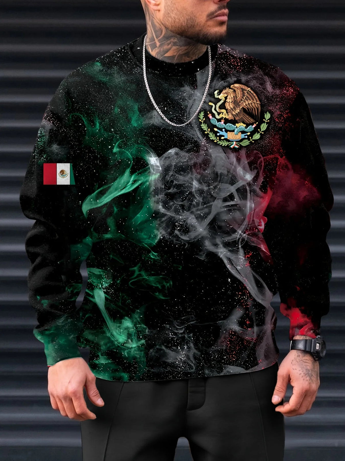 Fashion Mexican Flag T-Shirts Mexico 3D Print Men Woman Long Sleeve T Shirt Streetwear Oversized Harajuku Kids Tees Top Clothing - Clothesfassion.store