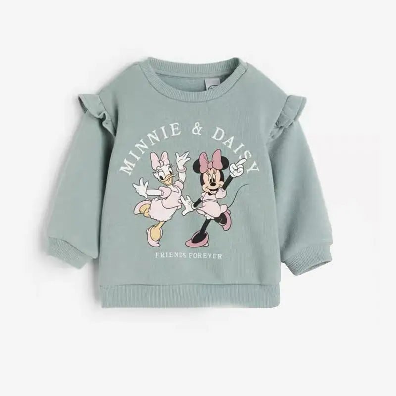 Girls Minnie Sweatshirt Solid Color Pants Two - piece Set Casual Sports Costume Child New Long Sleeve Outfits Lovely Tops+Pants - Clothesfassion.store