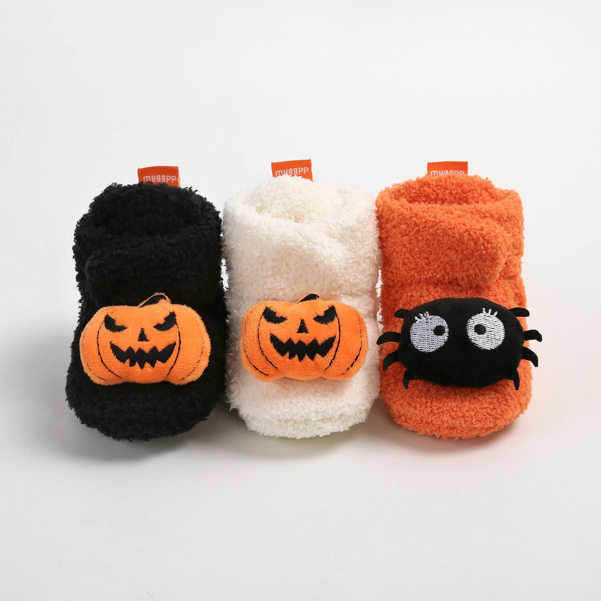 Halloween Pumpkin Baby Booties Stay On Slipper Winter Warm Soft Shoes Newborn Crib Sock Shoes - Clothesfassion.store