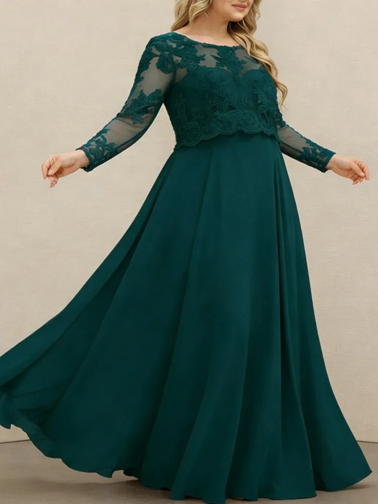 L - 5XL Plus Size Clothes Lace Dresses Women Robes Spring Summer Long Sleeve Street Style Casual 3XL Big Size Maxi Dress Oversized - Clothesfassion.store