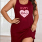 Large - size lady's Mother's Day printed sleeveless dress - Soft and casual, machine washable all seasons, round neck design - Clothesfassion.store