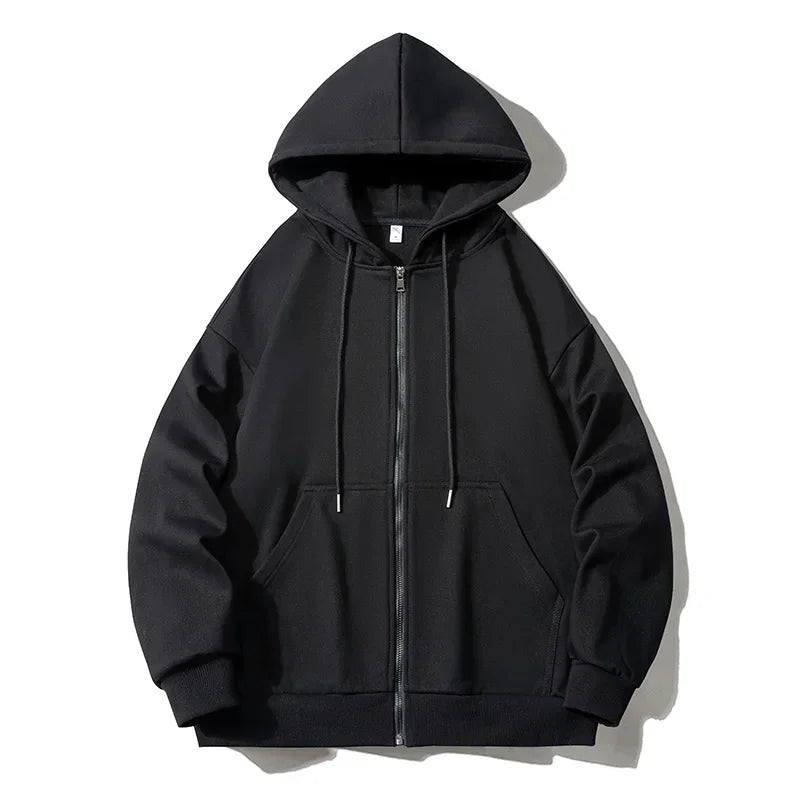 Men Plus Size 6XL 7XL Zip Up Hoodies Large Man Autumn Winter Hoodie Sweatshirt Jacket Big and Tall Mens Clothes - Clothesfassion.store