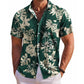Men s Floral Print Short Sleeve Button Down Shirt with Chest Pocket for Casual Wear and Summer Outings Perfect for Beach and - Clothesfassion.store
