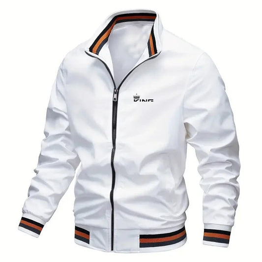 Men's Lightweight Jacket Casual Jacket Breathable Formal Home Spring Fall Stripe Fashion Classic Stand Collar Regular Jacket - Clothesfassion.store