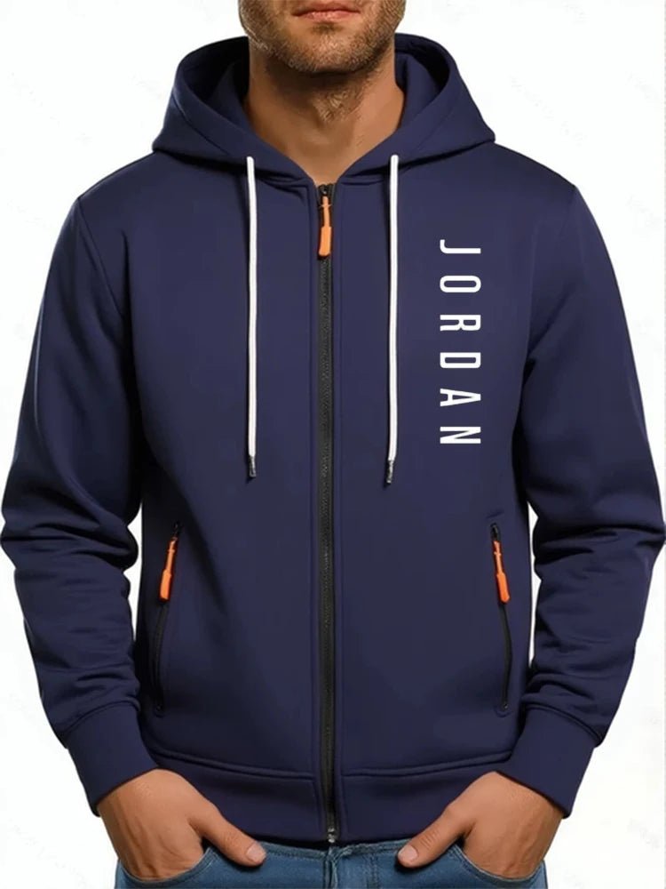 Men's Zip Up Hoodies Casual Zipper Jacket Coats Women Fleece Autumn Winter Gothic Hooded Sweatshirts Sports Streetwear - Clothesfassion.store