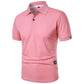 New Solid Color Polo Shirt Men's Short Sleeve Button Tshirts Lapel Lightweight Streetwear Sport Casual Tops - Clothesfassion.store
