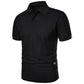 New Solid Color Polo Shirt Men's Short Sleeve Button Tshirts Lapel Lightweight Streetwear Sport Casual Tops - Clothesfassion.store