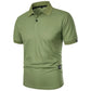 New Solid Color Polo Shirt Men's Short Sleeve Button Tshirts Lapel Lightweight Streetwear Sport Casual Tops - Clothesfassion.store