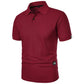 New Solid Color Polo Shirt Men's Short Sleeve Button Tshirts Lapel Lightweight Streetwear Sport Casual Tops - Clothesfassion.store