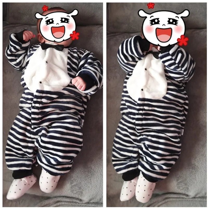 Newborn Baby Spring Winter Clothes Infant Jacket for Girls Jumpsuit for Boys Soft Flannel Bebe Romper Baby Clothes 0 - 18 Month - Clothesfassion.store