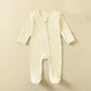 Organic Cotton Baby Rompers Waffle 100% Cotton Infant Boys Girls Jumpsuit Zipper Footed Solid Long - Sleeve Pajamas Sleepsuits - Clothesfassion.store