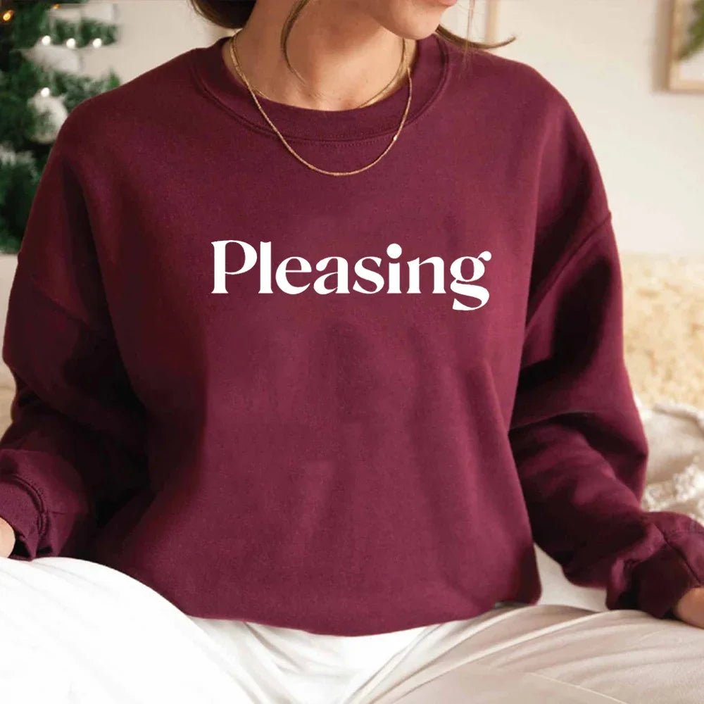 Pleasing Crewneck Sweatshirt HS Pleasing Sweatshirt TPWK Pleasing Hoodie Unisex Crewneck Sweatshirt Long Sleeve Pullovers Tops - Clothesfassion.store