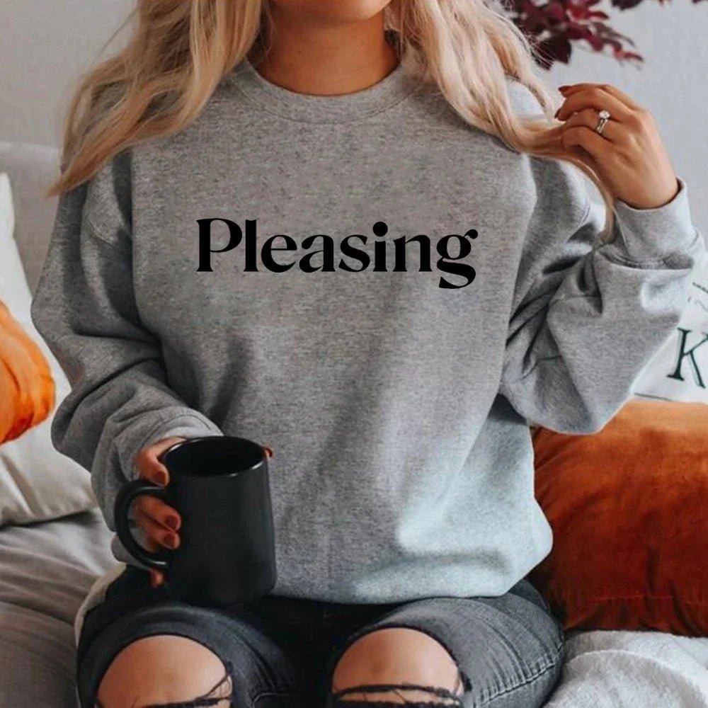 Pleasing Crewneck Sweatshirt HS Pleasing Sweatshirt TPWK Pleasing Hoodie Unisex Crewneck Sweatshirt Long Sleeve Pullovers Tops - Clothesfassion.store